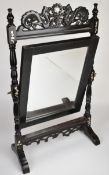 Chinese mother of pearl inlaid dressing table bevelled glass mirror, H74cm