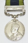 India General Service Medal with clasp for North West Frontier 1935 named to 3308212 Pte I Illis