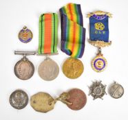 British Army WW1 medal pair comprising War Medal and Victory Medal named to 161828 Sapper J S