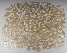 Approximately three hundred and twenty nine (329) 19thC Chinese engraved mother of pearl gaming