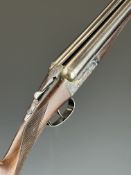 Webley & Scott 12 bore side by side ejector shotgun with named and engraved locks, engraved