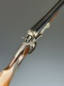 Belgian .410 side by side hammer action folding poacher's shotgun with chequered grip and forend,