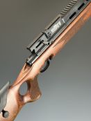 SMK Milbro Guardian .22 PCP air rifle with chequered thumb hole grip, adjustable comb, scope and