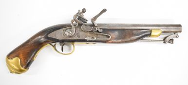 Sea Service or Constabulary style flintlock holster pistol with lock stamped 'Tower' and with
