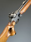 BSA Martini-International .22 underlever-action target rifle with thumb hole grip, raised cheek