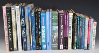 [Fishing] Collection of books on fly-fishing to include Illustrated Dictionary of Trout Flies by