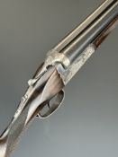 Laurona 16 bore side by side ejector shotgun with engraved locks, underside, trigger guard, thumb