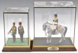 Two cased military figures comprising King's Troop Royal Horse Artillery and Regimental Drum Horse