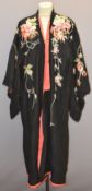 Chinese silk lined embroidered robe, probably early / mid 19thC