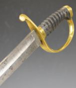 Police hanger / sword by Parker Field & Son, Holborn, London with brass hilt, shagreen covered