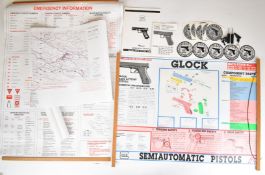 Glock poster & badges and a Bosnian mine map