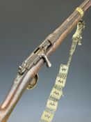French Gras M1874 11x59mm bolt-action rifle with brass trigger guard and barrel bands, ornate