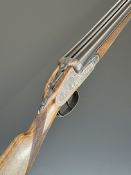 Ugartechea 12 bore sidelock side by side ejector shotgun with engraved locks, underside, trigger