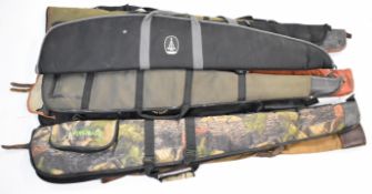 Nine various shotgun or rifle slips including BSA, Riverside Outdoor, Allcock's Outdoor Store etc.