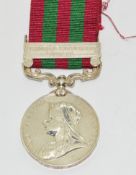 India Medal with clasp for Punjab Frontier 1897-98 named to Pte W Dainton, 1st Battalion Somerset