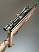 Weihrauch HW80 .22 air rifle with ornately decorated textured semi-pistol grip and forend, raised