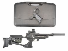 Weihrauch HW44 .22 PCP air pistol converted to rifle with custom adjustable composite skeleton