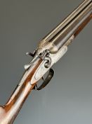 Joseph Bourne & Son 12 bore side by side hammer action shotgun with engraved locks, hammers,