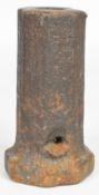 A 17thC octagonal signal cannon with incised cross and 1 inch bore, 14.5cm long.