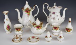 Royal Albert tea and decorative ware in the Old Country Roses pattern including two teapots, and a