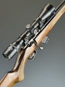 Anschutz model 1450 .22 bolt action rifle with chequered semi-pistol grip and forend, sling mounts