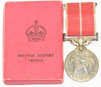 British Empire Medal Military named to 2116 Staff Sergeant Percival, with box