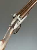 Westley Richards 12 bore bar-in-wood pinfire side by side hammer action shotgun with named and