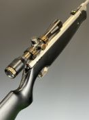 Cometa Model 300 .22 air rifle with semi-pistol grip, raised cheek piece, adjustable sights and