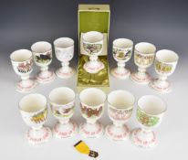 Set of twelve Royal Doulton 'Twelve Days of Christmas' goblets, H15cm