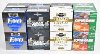 Four hundred 12 bore Gamebore shotgun cartridges including Evo Competition Load, White Gold, Clear