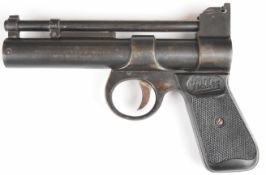Webley Junior .177 air pistol with named and chequered composite grips and adjustable sights, serial