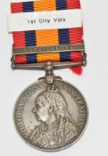 Queen's South Africa Medal with clasp for Cape Colony named to 977 G Bacon, 1st City Volunteers