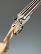 Thomas Wild 12 bore side by side hammer action shotgun with engraved locks, hammers, underside,