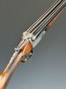 Beretta 12 bore side by side shotgun with engraved lock, underside, trigger guard, top plate,
