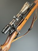 Mauser 98/48 7.92mm bolt-action service rifle with adjustable sights, leather sling, Zrak 6x42 N