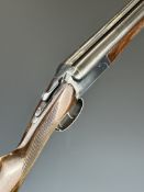 Bioto 12 bore side by side shotgun with chequered grip and forend, double trigger and 28 inch