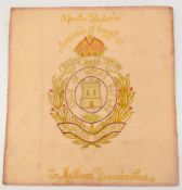 Princess Beatrice's Isle of Wight Rifles WW1 souvenir of Egypt tapestry by Gladwin and with