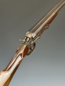 Belgian .410 side by side hammer action folding poacher's shotgun with chequered grip and forend,