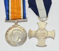 Royal Navy Reserves Distinguished Service Cross and WW1 War Medal named to Edward Fishwick, the