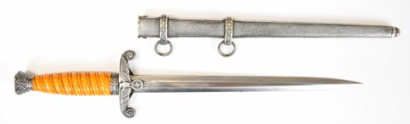 German WW2 Nazi Third Reich Luftwaffe dagger with Alcoso Asc maker's mark to one side of the 25cm
