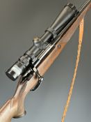 Parker-Hale .243 Winchester bolt-action rifle with chequered semi-pistol grip and forend, raised