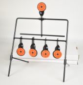 Three air rifle or pistol metal self-setting swing targets, all unused in original boxes.