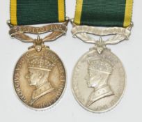 Somerset Light Infantry George VI Territorial Efficiency Medals named to 5670591 Pte R J Hoskins and