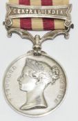 Indian Mutiny Medal with clasp for Central India, unnamed