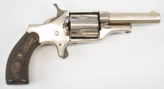 C S Shattuck Unique .32 rimfire five-shot single-action revolver with chequered composite grips