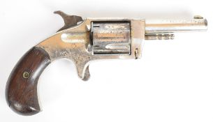 Hopkins & Allen pattern Kentucky .32 rimfire five-shot single-action pocket revolver with sheath