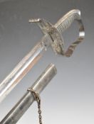 Bavarian Army sword marked Weysberger and stamped Solingen to 81cm single edged plain blade with