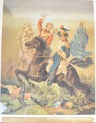 [Napoleonic interest] After Richard Ansdell Victorian coloured engraving titled 'Fight For The
