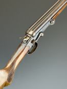 Lepco .410 side by side hammer action folding poacher's shotgun with chequered grip and forend,