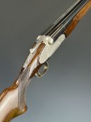 Zabala 12 bore side by side ejector shotgun with engraved scenes of birds to the sidelock plates and